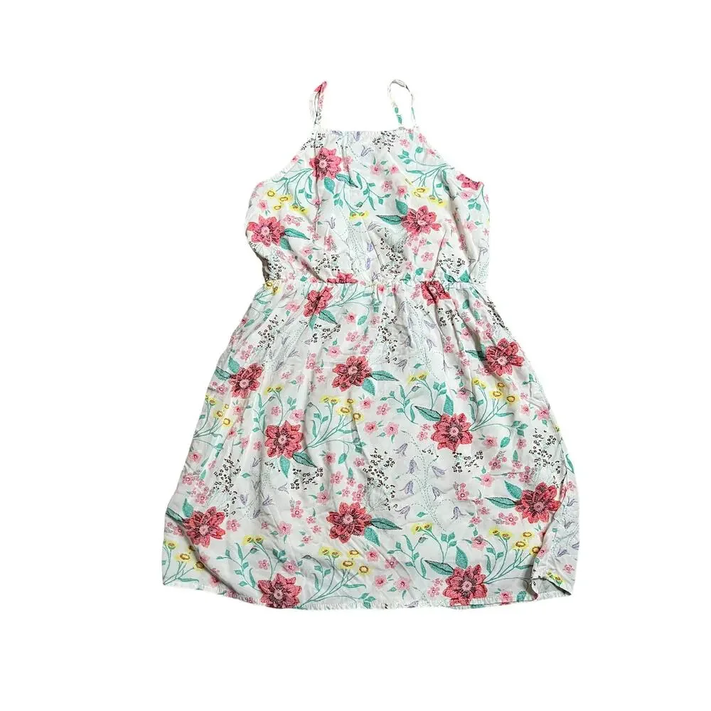 Old Navy Girls Ivory Floral print Sleeveless Dress Size Large 10/12